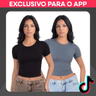 Imagem da oferta kit 2 blusa feminina baby look academia feminina blusinha feminina casual