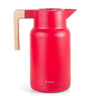 Imagem da oferta TERMOPRO Garrafa Termica 1 Litro Vermelha Wood Fashion Bule para Cafe Cha Suco com Ampola de Vidro Design Elegante Tampa