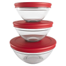 Imagem da oferta Euro Home - Conjunto Com 3 Potes De Vidro Redondos Com Tampa Plástica - Vdr7093-vm