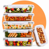 Imagem da oferta Kit 6 Potes De Vidro Hermético 640ml Borossilicato Com Tampa 4 Travas – Recipiente Retangular Para Marmita, Micro-ondas, Forno E Freezer – Armaze