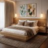 Imagem da oferta Cama CasalQueen com Cabeceira e Mesa de Apoio Samambaia CabeCasa MadeiraOriginals