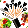 Imagem da oferta Kit 12 Utensílios De Cozinha Em Silicone E Cabo De Madeira