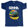 Imagem da oferta Homem verão algodão camiseta ayrton senna capacete camisetas roupas 1 carro de corrida homem tripulação pescoço man