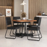 Imagem da oferta Sala De Jantar 4 Cadeiras Charlotte Carraro Nogal cor preto
