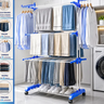 Imagem da oferta Varal De Chão Grande 3 Andares Retrátil Dobrável Com Rodinhas Roupas Lavanderia Compacto Portátil Cor Azul MARCA: KE