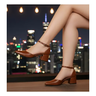Imagem da oferta Scarpin Feminino Bico Fino Salto Salomé Saia E Blusa Moderno