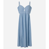 Imagem da oferta Vestido Midi em Jeans com Busto Vazado e Elástico nas Costas