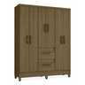 Imagem da oferta Guarda Roupa Solteiro 6 Portas 2 Gavetas Capri Poquema Cor Castanho