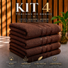 Imagem da oferta Kit 4 Toalhas - Banho Felpudas Ultra Macias 100% Algodão Puro 1,30x65cm Conforto e Qualidade