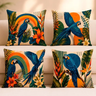 Imagem da oferta Kit 4 Capas De Almofada 40x40 Moderna Floral Sala De Estar Araras