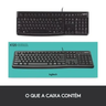Imagem da oferta Teclado com fio USB Logitech K120 Resistente à Respingos e Layout ABNT2 -920-004423