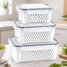 Imagem da oferta Kit 3 Potes Herméticos Organizador De Geladeira E Cozinha Com Tampa