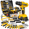 Imagem da oferta Parafusadeira Furadeira De Impacto The Black Tools Profissional 2 Baterias Com Maleta + Kit Acessórios 145 Peças Tbkit19