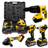 Imagem da oferta Kit 4em1 Ferramentas Martelete Esmerilhadeira Lixadeira Parafusadeira Chave Impacto 2 Baterias 128v