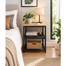 Imagem da oferta Mesa Cabeceira Canto Cama Casal Box Industrial Fosco Preto Fosco Preto