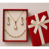 Imagem da oferta Colar Feminino Folheado A Ouro Com Pulseira Brincos E Caixa Dourado