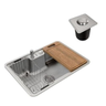 Imagem da oferta Docol Cuba de Sobreporembutir 64x44 com Acessórios e Lixeira para Cozinha DocolMassima Aço inox - Cod.Novo: 90016116016 Cod.Antigo: 01611616