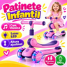 Imagem da oferta Patinete Infantil 3 em 1 com Música Dobrável 3 Rodas Luz Led (2 Cores)