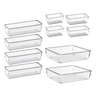 Imagem da oferta Kit 10 Organizador Multiuso Modular Gaveta Acrilico Rebirth Cor Cristal