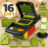 Imagem da oferta Cortador Fatiador Ralador De Legumes Frutas Vegetais Triturador Picador Manual 16 Peças para Cozinha Mandolin Inox Sólar