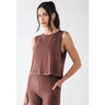 Imagem da oferta Regata Cropped Feminina HOPE RESORT Decote Redondo Marrom