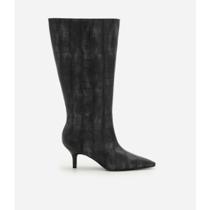 Bota Cano Longo em PU com Textura Croco