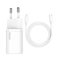 Imagem da oferta Carregador iPhone 12 Super Si Turbo Pd 20w Baseus + Cabo Pd 20w 1m Branco