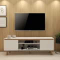 Imagem da oferta Rack Tv Sala Home Estante Organizador Multiuso White Madeira Cor Branco