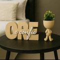Imagem da oferta Letreiro Decorativo MDF - ORE E CONFIE + Vaso