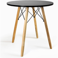 Imagem da oferta Mesa Eiffel Preta Redonda 70cm Sala D Jantar Pés Palito Wood