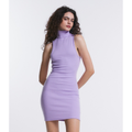 Imagem da oferta Vestido Curto Básico Canelado com Gola Alta