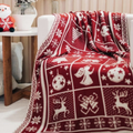 Imagem da oferta Manta Natalina Decorativa Tricot Macia Desenho com Árvore de Natal 155x95cm Dupla Face