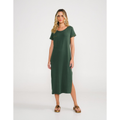 Imagem da oferta Vestido Midi Manga Curta - Verde Garrafa