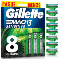 Imagem da oferta Carga Sensitive Gillette Mach3 L8P6 - 8 unidades