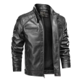 Imagem da oferta Jaqueta De Couro Masculina Slim Forrada