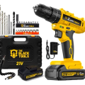 Imagem da oferta Parafusadeira Furadeira De Impacto A Bateria 21V 38 Bivolt 1400 Rpm Com Acessórios E Maleta TB-21PZW The Black Tool