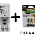 Imagem da oferta Kit Carregador De Pilhas E Pilhas Recarregáveis AA AAA