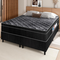 Imagem da oferta Cama Box Queen Portobel + Colchão Queen Portobel Diplomata Orthopedic com Espuma D-33 65x158x198 cm - Preto