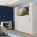 Imagem da oferta Guarda Roupa Infantil 6 Portas com Escrivaninha Vega Branco com Painel de TV Carraro