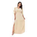 Imagem da oferta Vestido Longo Princesa Com Fenda Manga 3/4 Elegante Premium