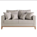 Imagem da oferta Sofá 2 Lugares Living Beny Base de Madeira Linho Cotton Cru