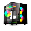 Imagem da oferta Gabinete Gamer C3Tech Gaming Aquarius MT-G810BK Mini Tower Micro ATX Lateral em Vidro Temperado Preto - MT-G810BK