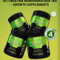 Imagem da oferta Kit Creatina Monohidratada Growth Supplements 1kg - 4 Unidadaes