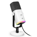 Imagem da oferta Microfone Dinâmico Gamer Fifine Ampligame RGB Cardióide USB-C Anti-Ruído Para Streaming Branco - AM8W