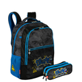 Imagem da oferta Kit Mochila Grande e Estojo 2 Compartimentos  X Grafitti - Colorido