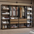 Imagem da oferta Guarda-Roupa Closet Modulado Valencia 4 Gavetas 258cm Rustic/Preto Madesa 01