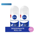 Imagem da oferta Kit Desodorante Antitranspirante Roll On Nivea Protect & Care 2 Unidades de 50ml