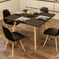 Imagem da oferta Mesa de Jantar Cor Preto Quadrada 90x90cm para 4 Pessoas com Pés de Madeira