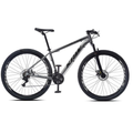 Imagem da oferta Bicicleta aro 29 KRW Alumínio 24 Vel Marchas Freio a Disco Suspensão dianteira Mountain Bike X32 - Grafite+Preto