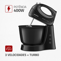 Imagem da oferta Batedeira Mondial Prática Black B-44 com 3 Velocidades Preta - 110V